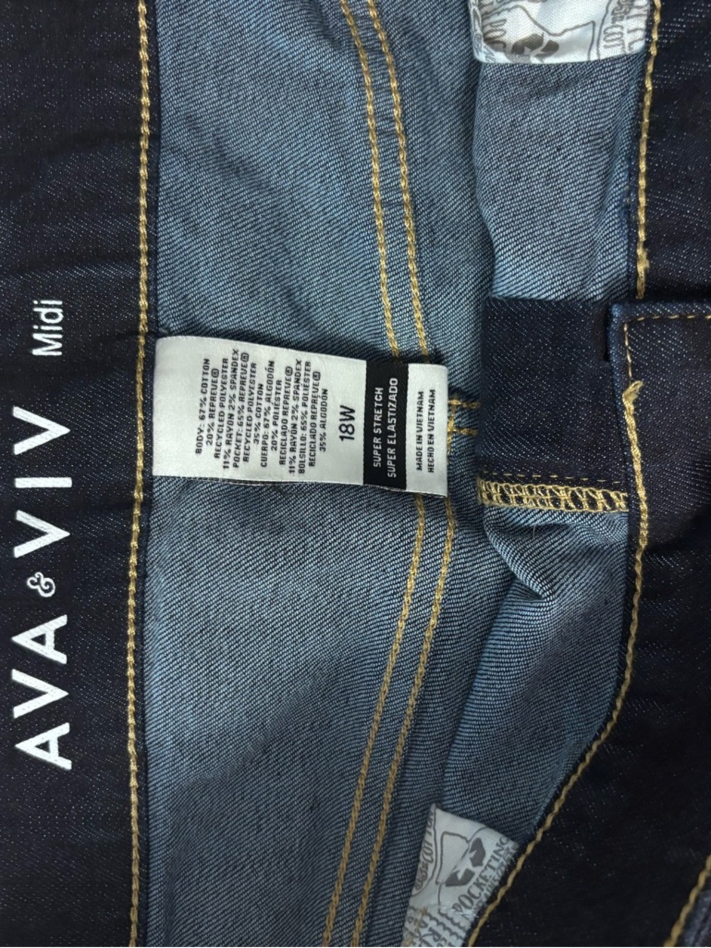 Ava & Viv Dark Blue Jean Cuffed Shorts - Picture 2 of 2